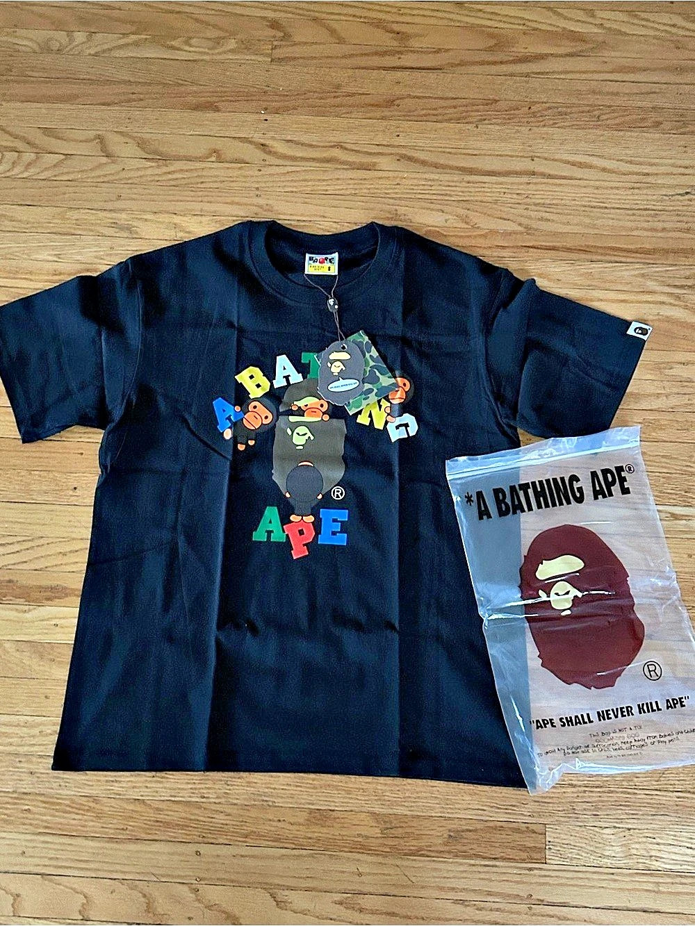 Bape baby milo tee colorful playful bape tee very stylish size S
